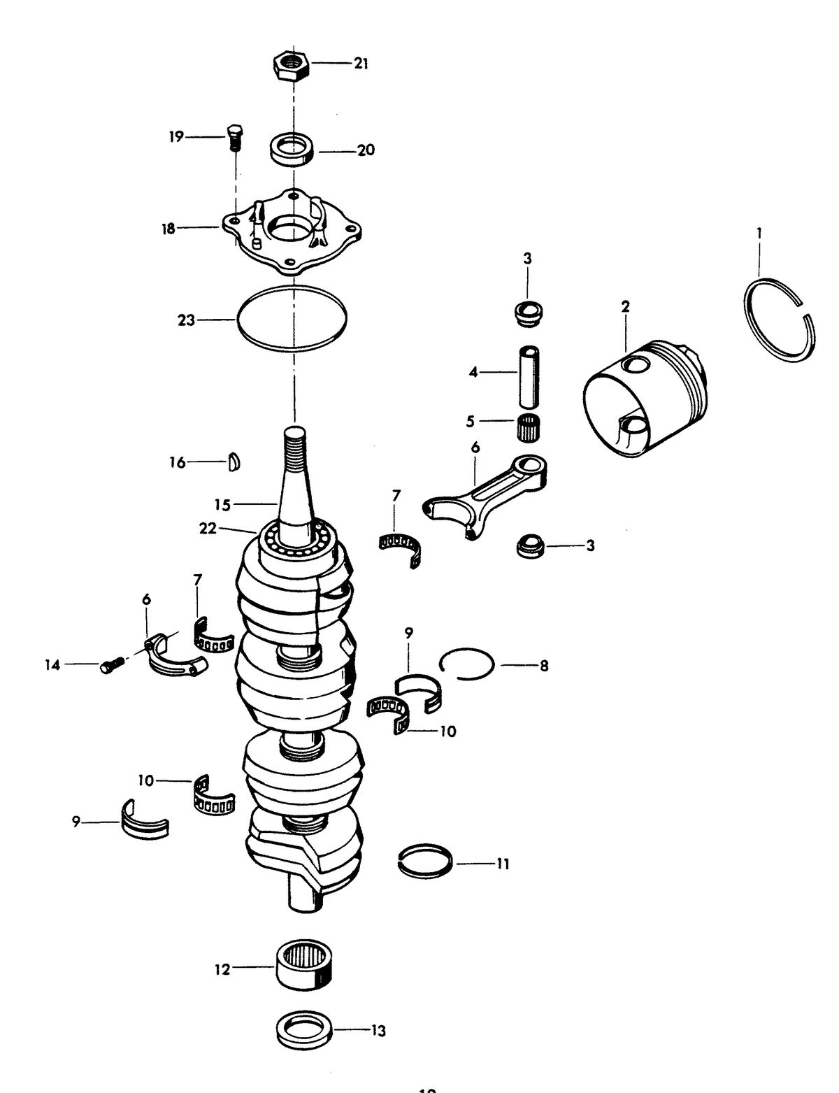 CHRYSLER 115 H.P. CRANKSHAFT AND PISTON GROUP