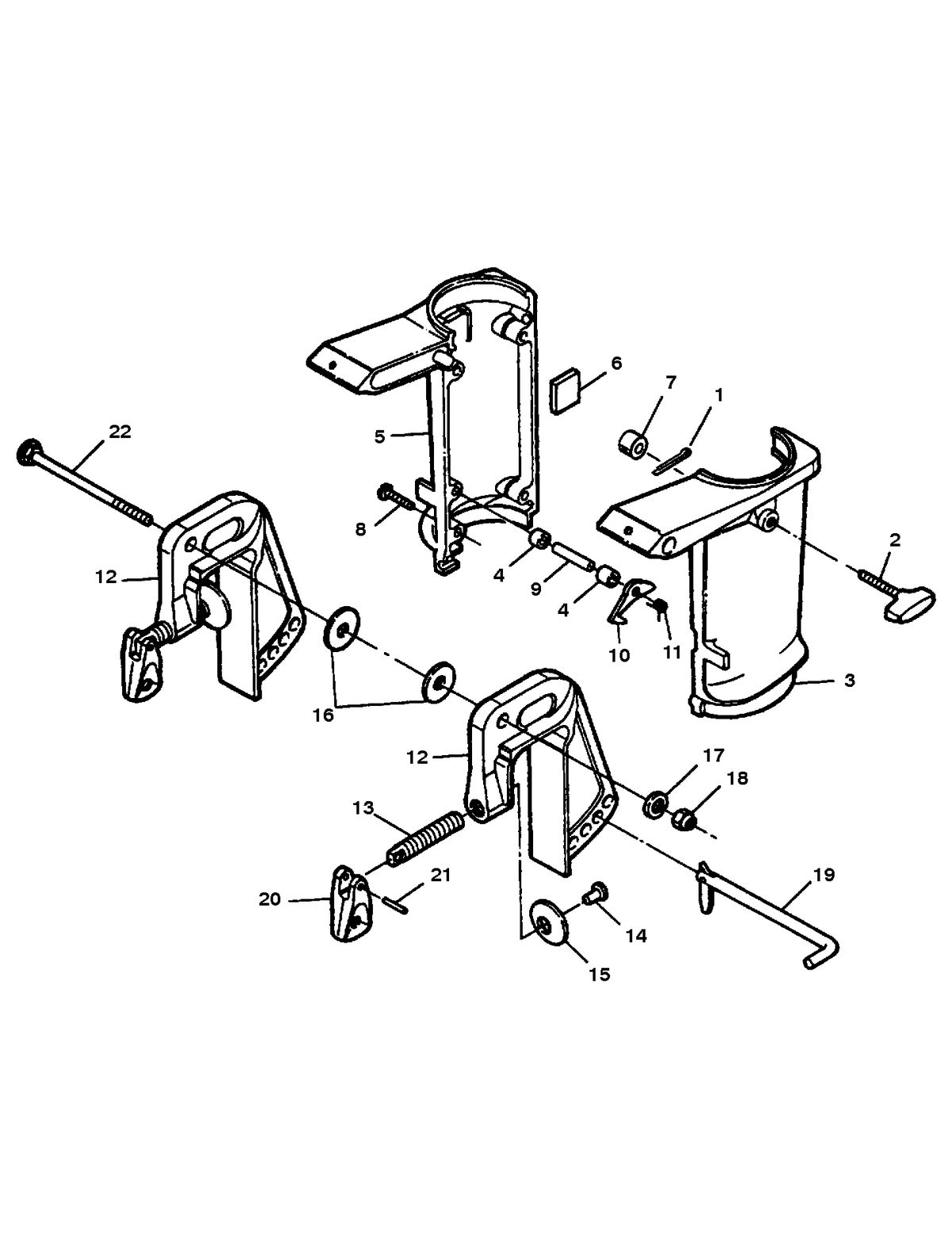 SEARS 5 H.P (OUTBOARD MOTOR) SWIVEL BRACKET/CLAMP BRACKET