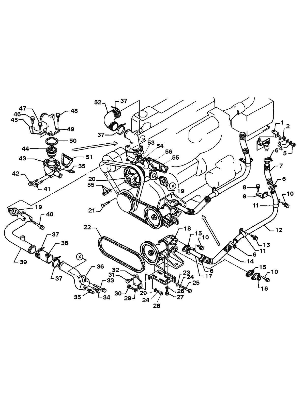 MERCRUISER HINO 175/220 COOLING SYSTEM - RAW WATER (220 H.P.)
