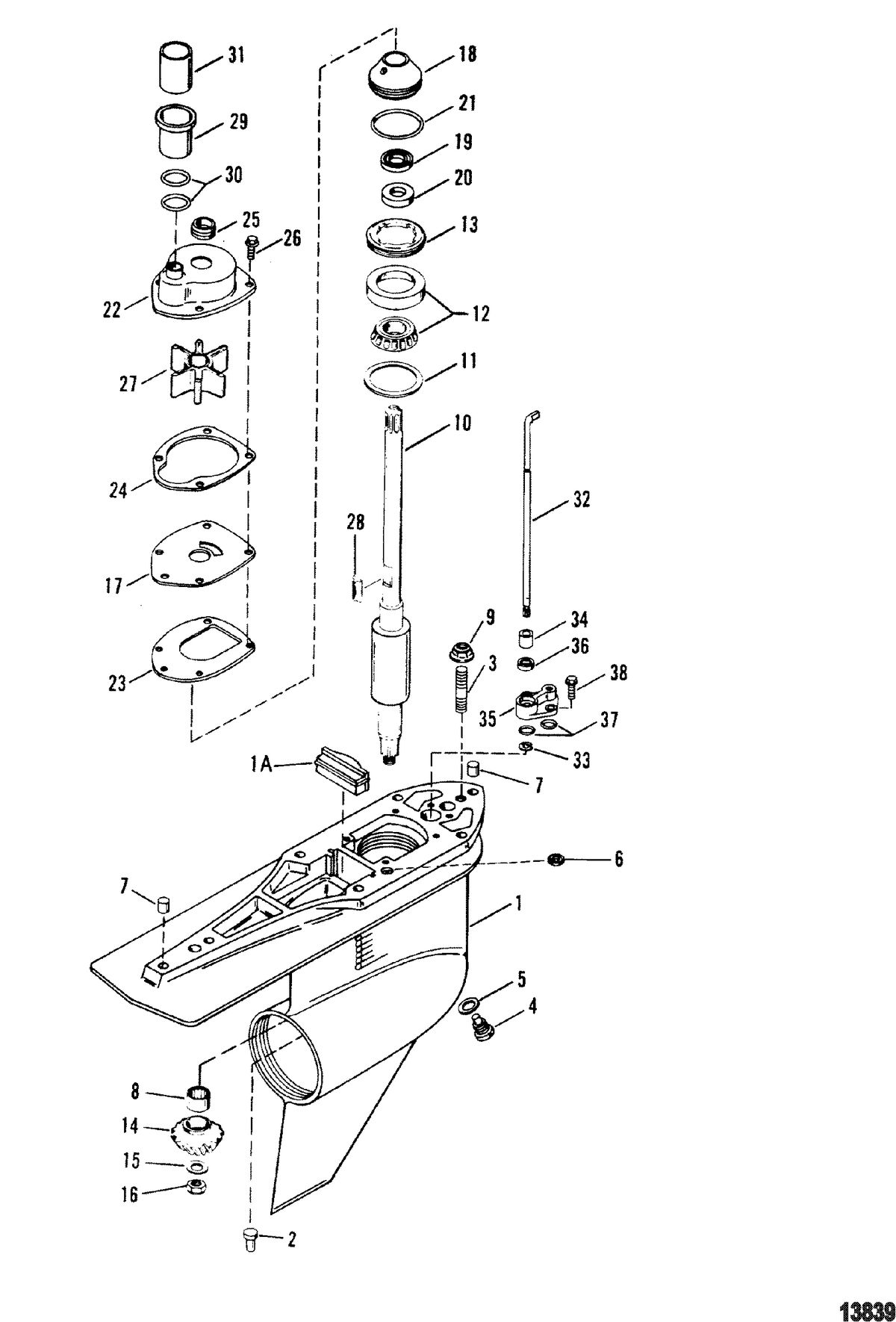 MERCRUISER ALPHA ONE GEN II STERNDRIVE AND TRANSOM ASSEMBLY Gear Housing, Driveshaft - Counter Rotation