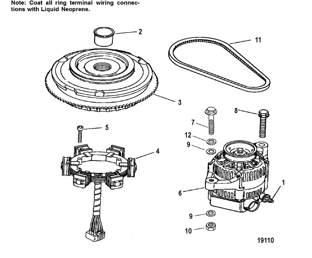 MERCURY/MARINER 225/225 SEAPRO/MARATHON (3.0L) CARB FLYWHEEL/STATOR