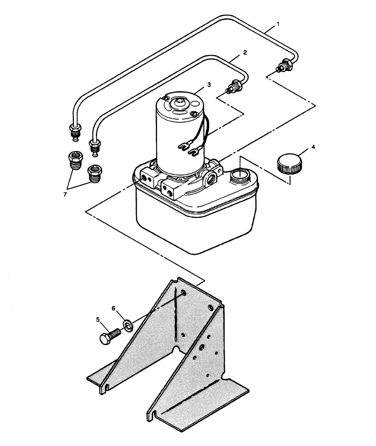 FORCE FORCE 1989 125 HP "A" MODEL L-DRIVE TRIM PUMP AND LINES