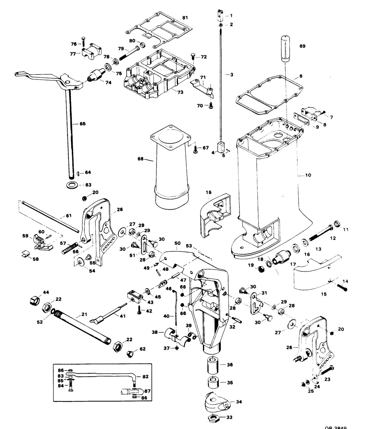 CHRYSLER 55 H.P. MOTOR LEG