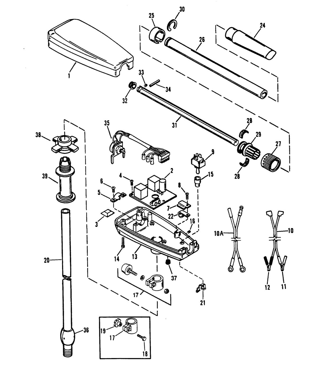 TROLLING MOTOR THRUSTER TROLLING MOTORS CONTROL HSG(VARIABLE SPEED DL50, T45, T33)