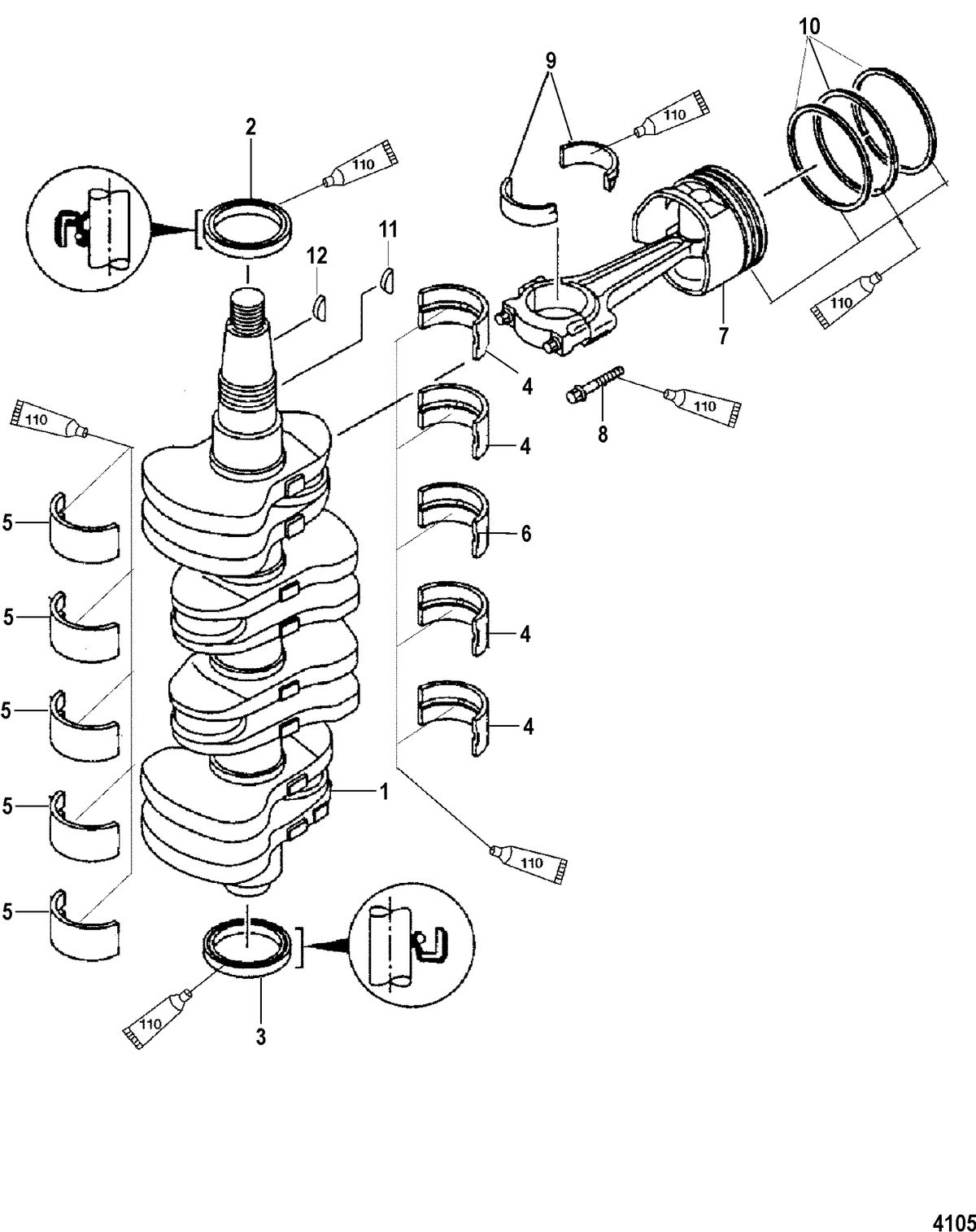 MERCURY/MARINER 75/90 (4-STROKE) Crankshaft
