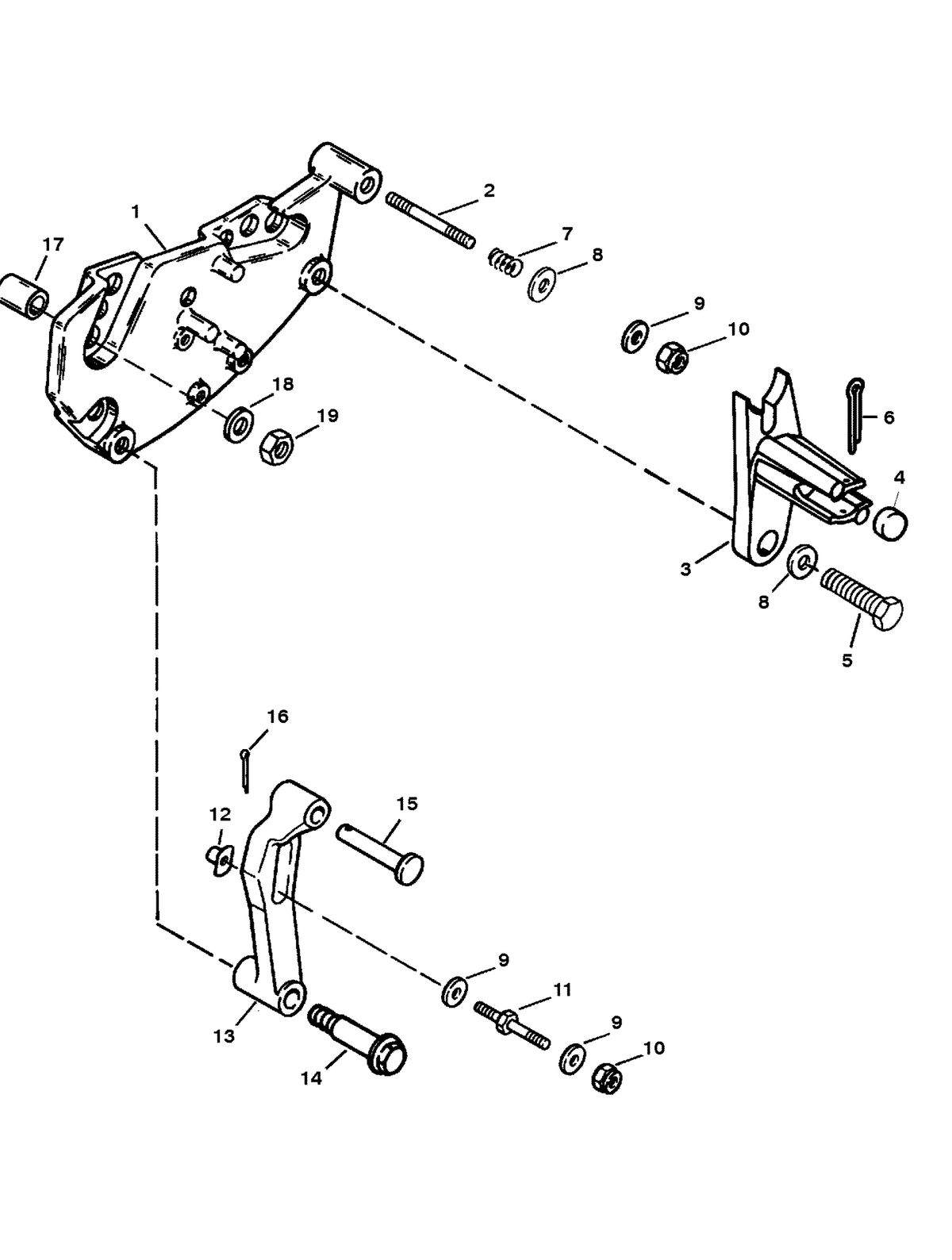 MERCRUISER 5.7L/LX TBI ALPHA & BRAVO(2BBL/4BBL) SHIFT BRACKET (BRAVO ENGINES)
