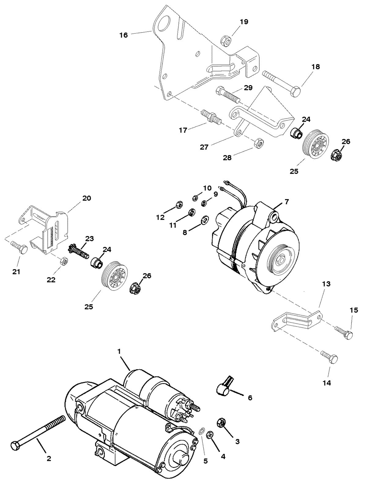 MERCRUISER 350 MAGNUM TOURNAMENT SKI (CARB) STARTER MOTOR AND ALTERNATOR