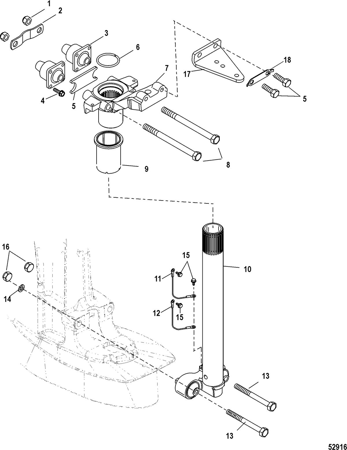 RACE OUTBOARD FORMULA 60 - 4 CYLINDER  4-STROKE Steering Arm