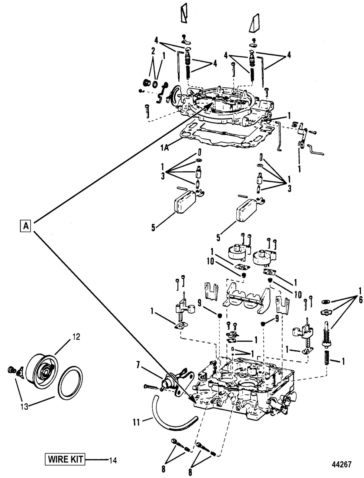 MERCRUISER 7.4L (MIE) HURTH/BORG WARNER (GEN V) CARBURETOR(WEBER)