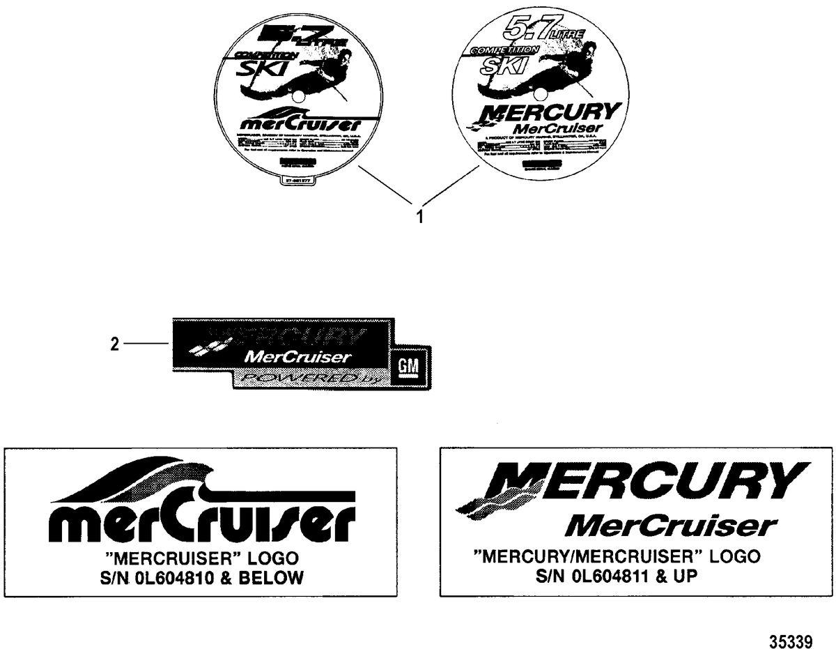 MERCRUISER 5.7L COMPETITION SKI ENGINE (GEN +) DECALS