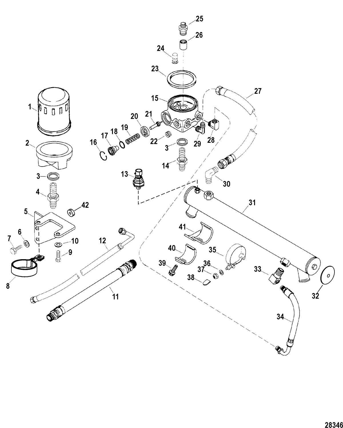 RACE STERNDRIVE 525 EFI Oil Cooler And Oil Filter(Engine)