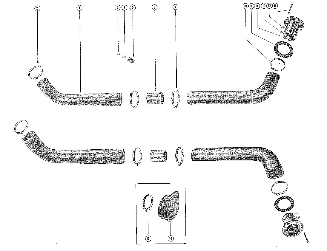 MERCRUISER 190 ENGINE EXHAUST KIT