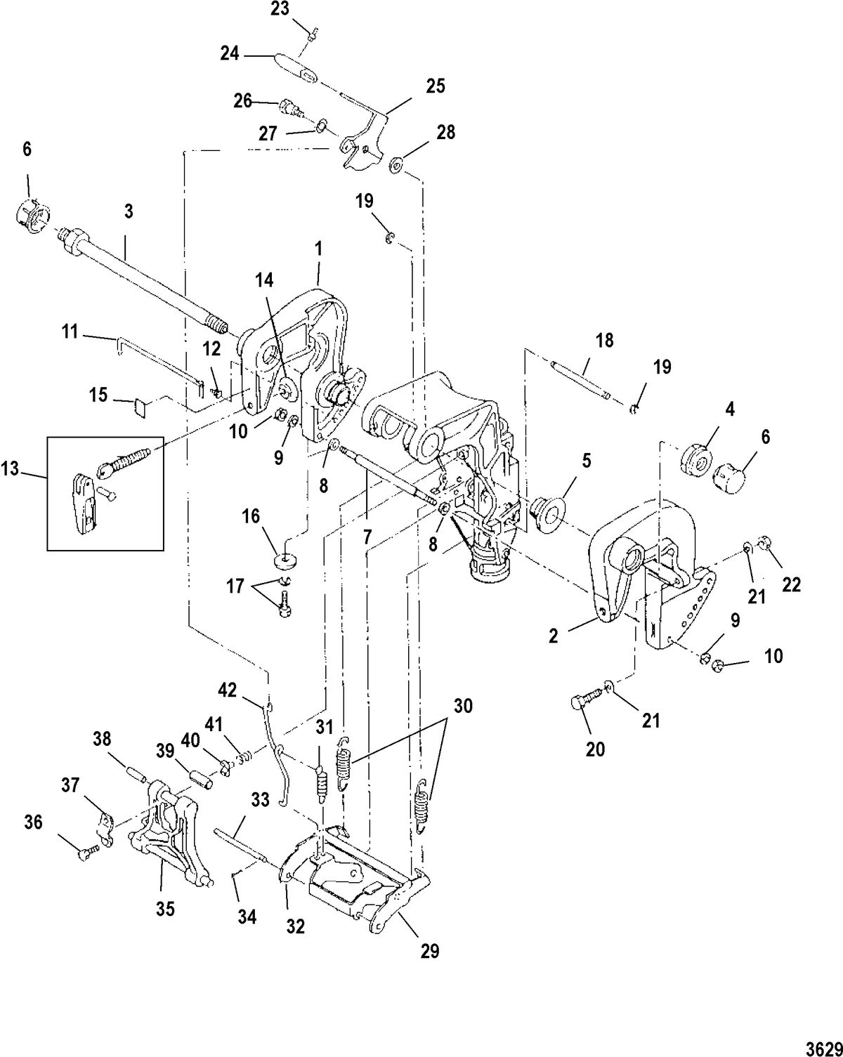 MERCURY 15HP SEAPRO 4-STROKE INTERNATIONAL Clamp Bracket