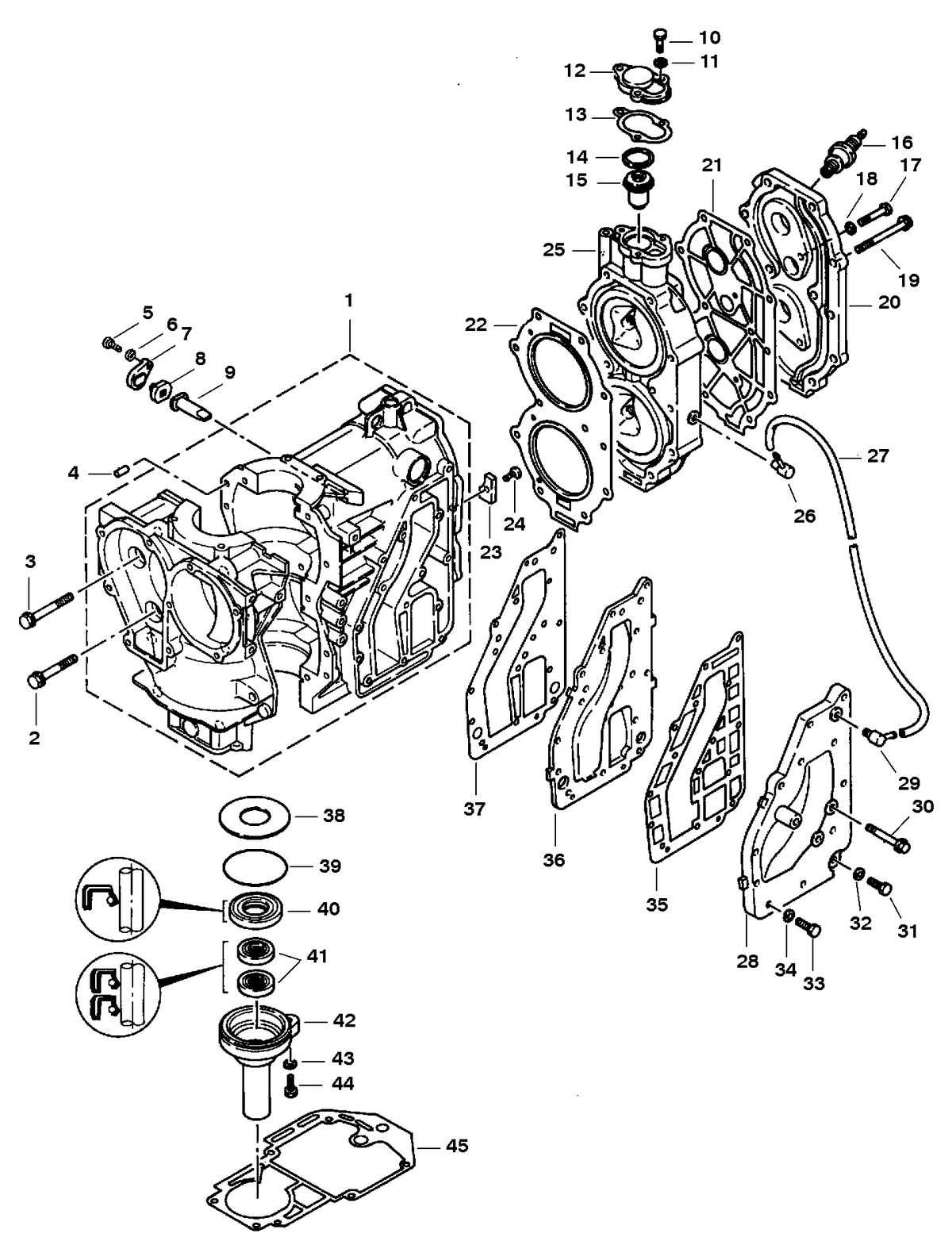 MARINER 25 HP K CYLINDER BLOCK