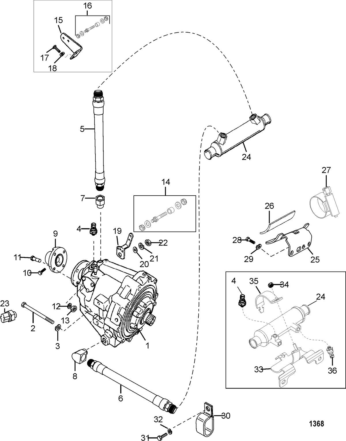 MERCRUISER 350 MAG MPI MX 6.2L MPI INBOARD Transmission And Related Parts(Borg-Warner 71C And 72C)