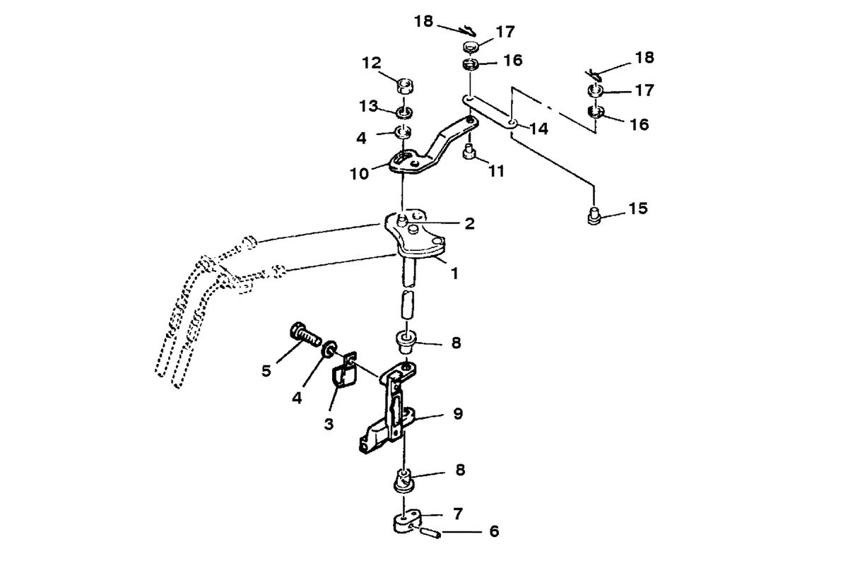 MARINER 8 H.P. K THROTTLE LINKAGE