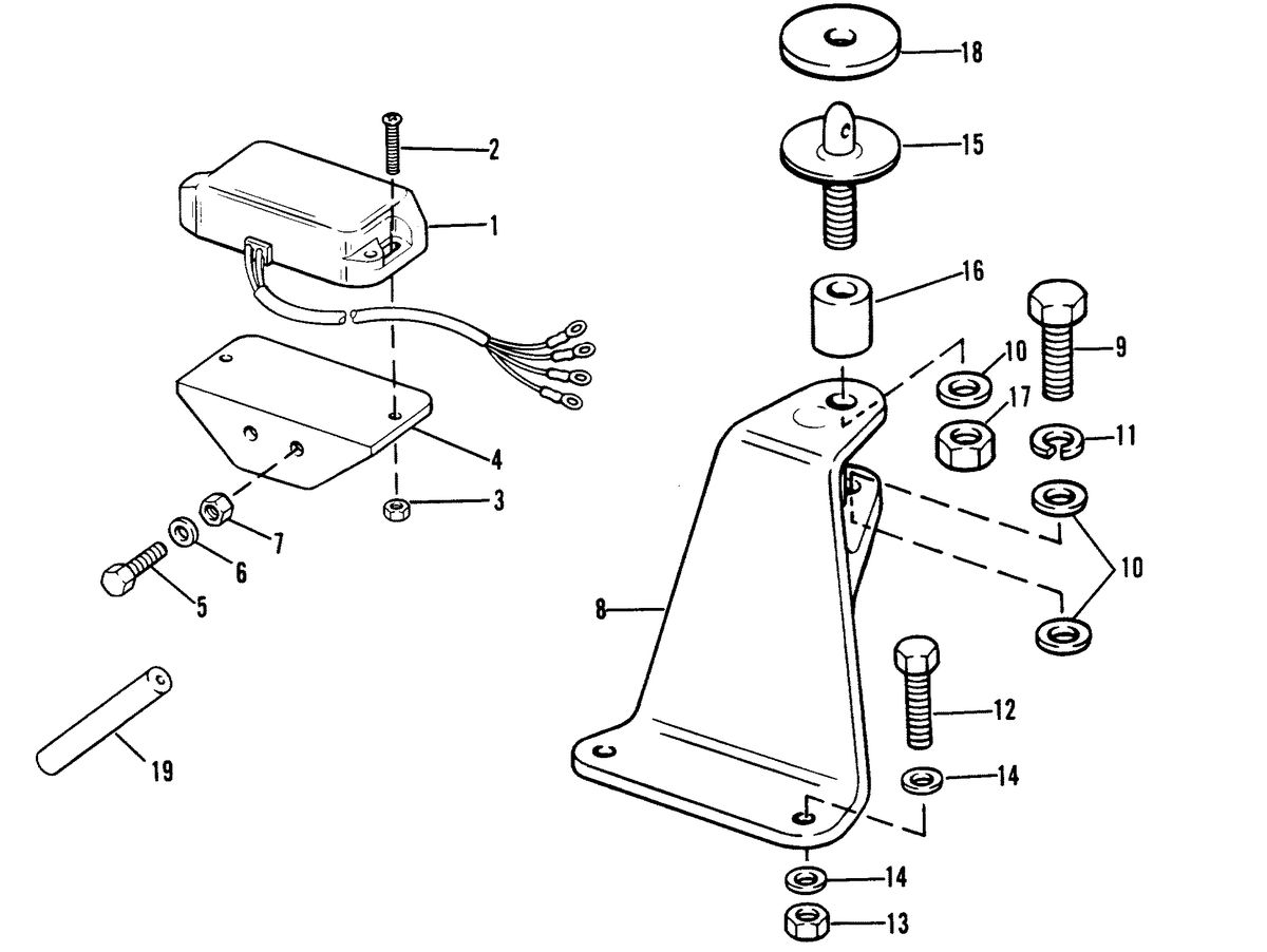RACE OUTBOARD MERC 3.4L EFI REV LIMITER/COWL BRACKET