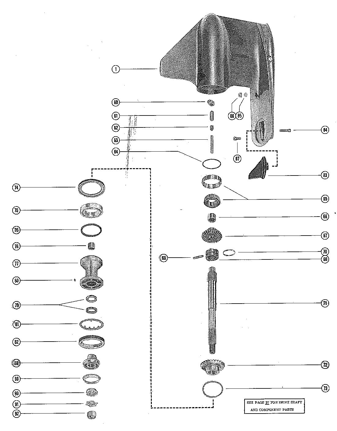 MERCURY MERC 650 GEAR HOUSING ASSEMBLY, COMPLETE (PAGE 2)