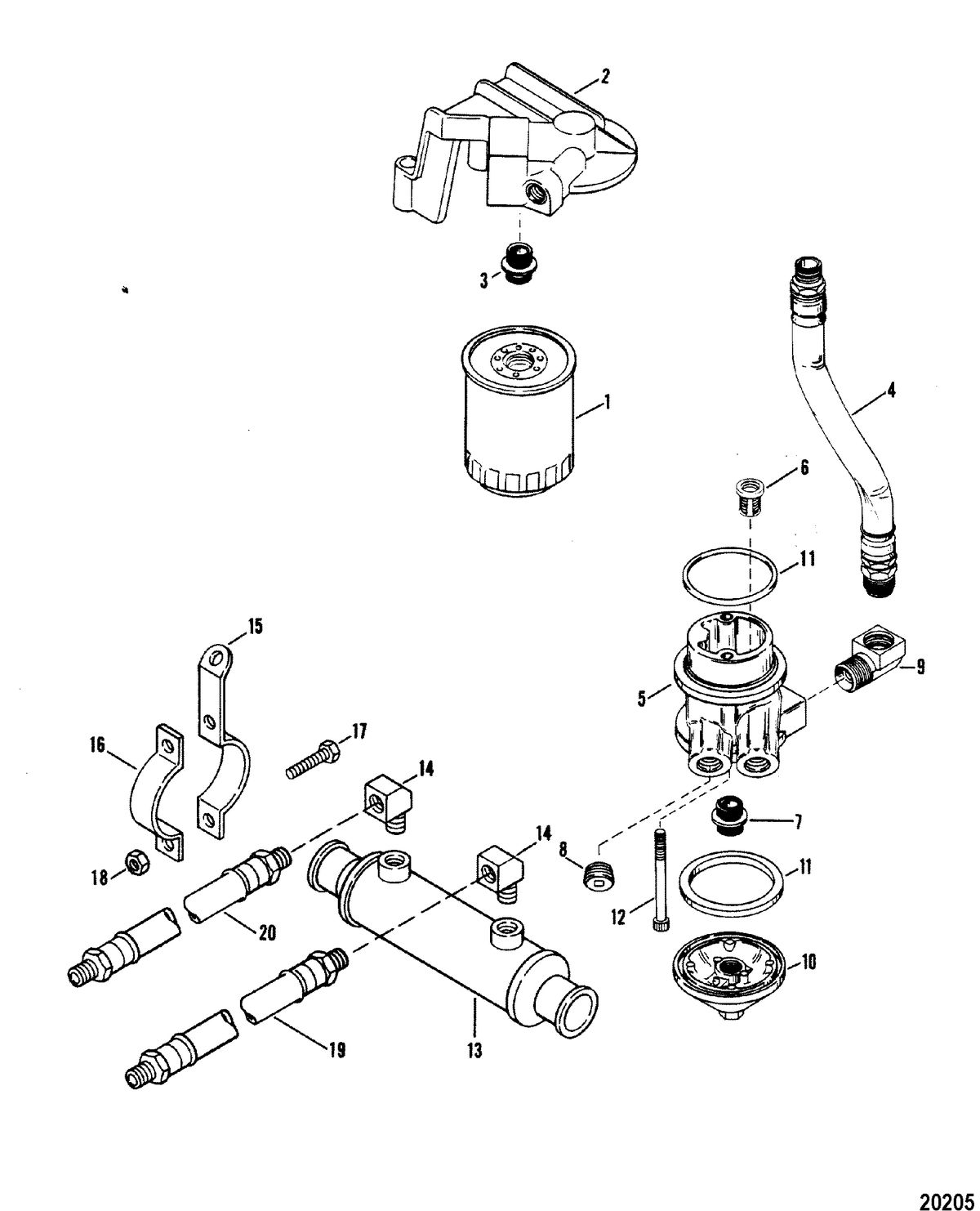 MERCRUISER 330 H.P. ENGINE W/BORG WARNER Oil Filter and Adapter