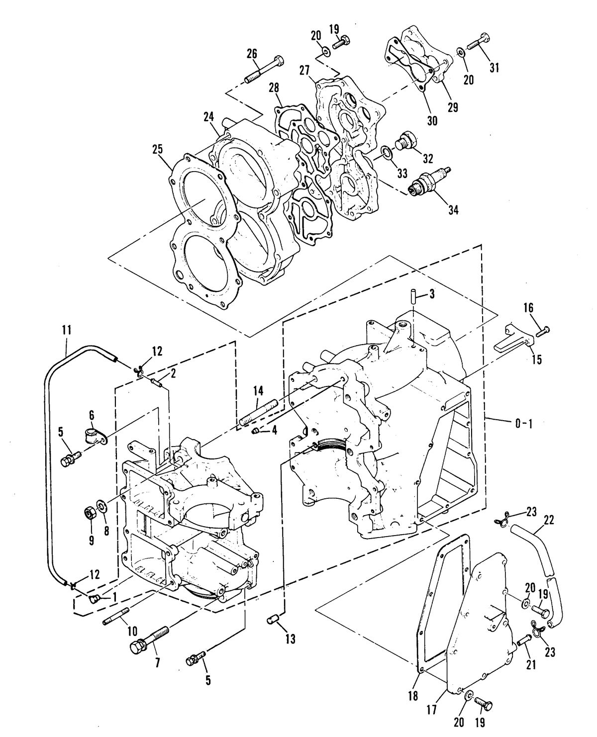 MARINER 55 H.P. W/MARATHON CRANKCASE AND CYLINDER HEAD