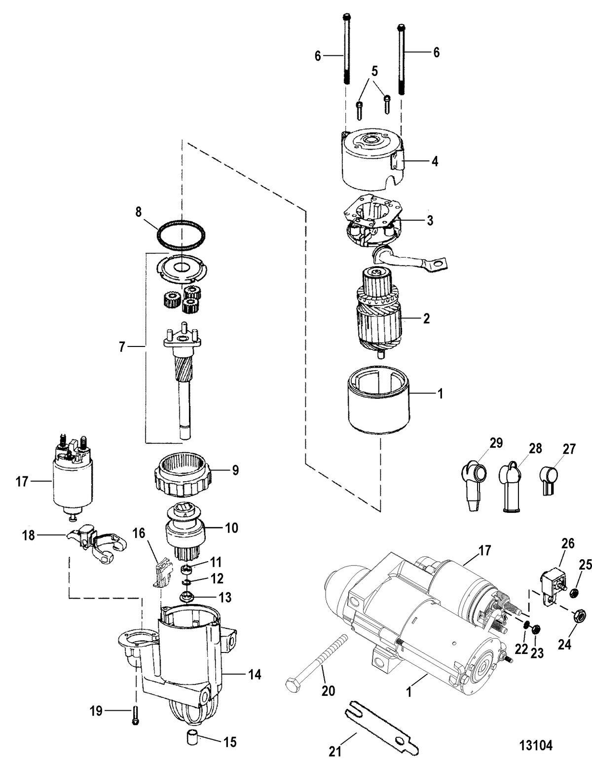 RACE STERNDRIVE 600 SCI Electrical Components(Starter Motor)