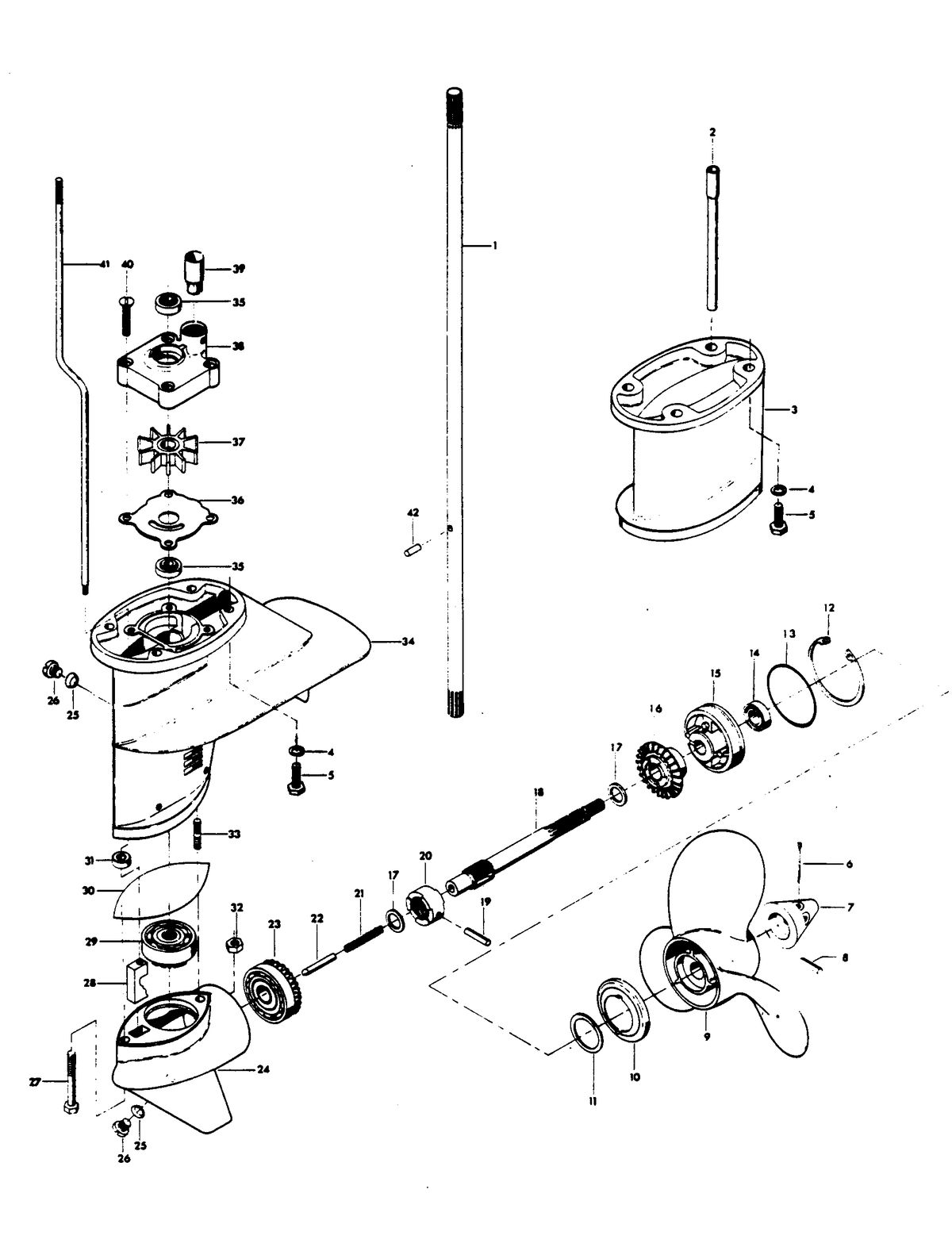 CHRYSLER 25 H.P. GEAR HOUSING