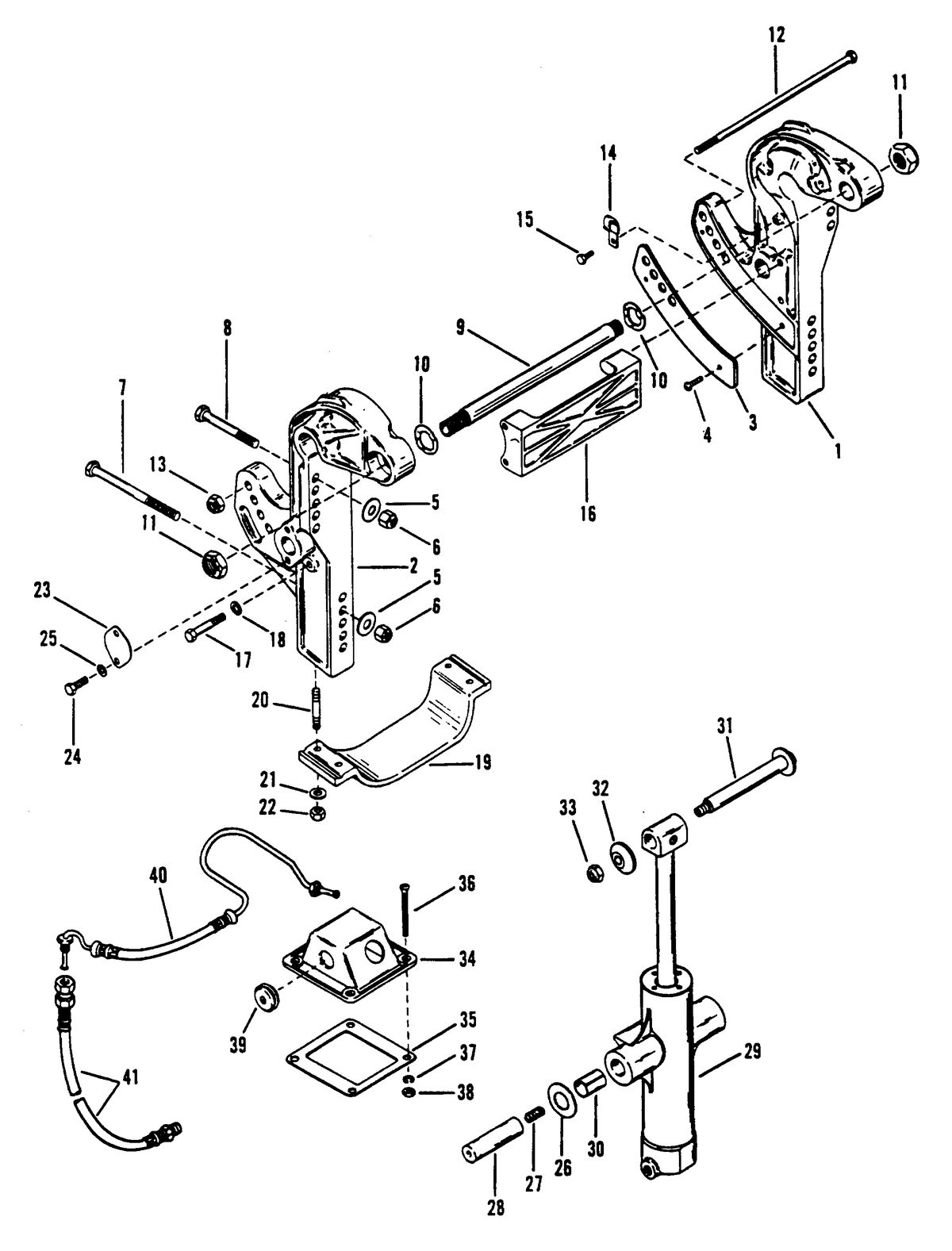 RACE OUTBOARD 2.5L (CARB) TRANSOM BRACKETS