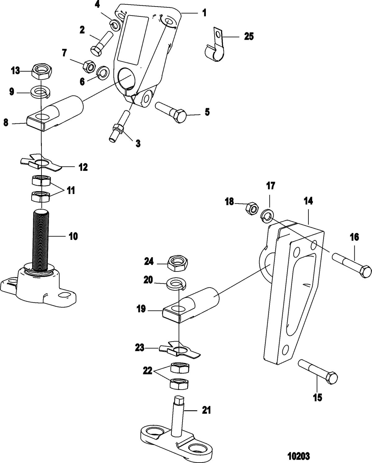 MERCRUISER 5.7/6.2L MPI INBOARD Transmission and Engine Mounting(BORG-WARNER 5000)