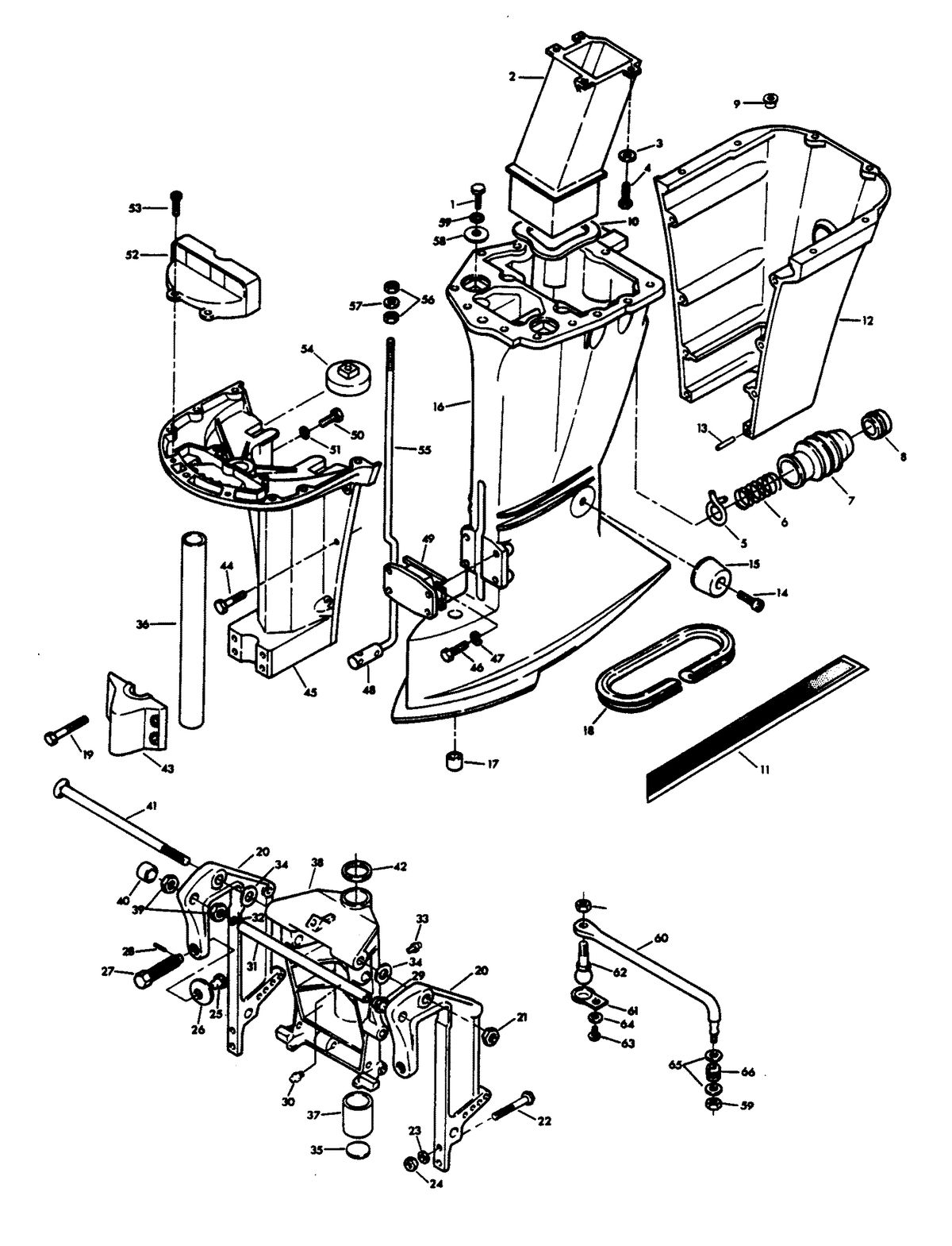 CHRYSLER 85 H.P. MOTOR LEG