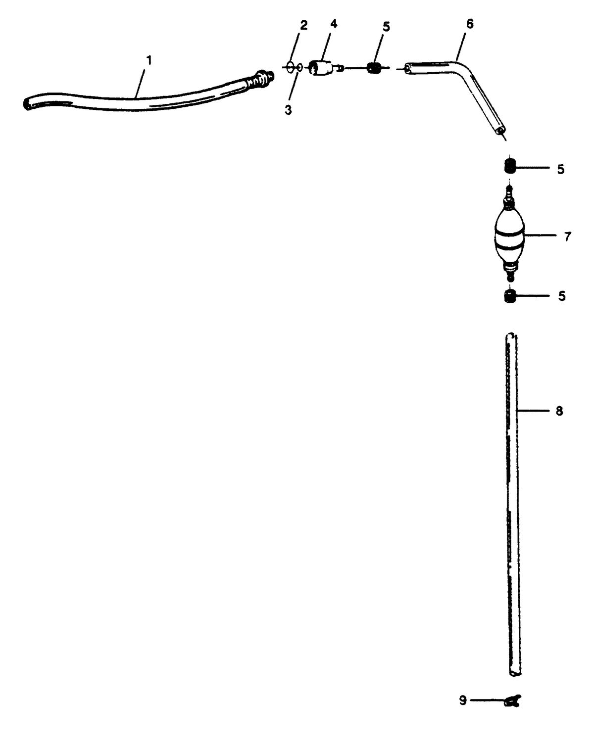 FORCE FORCE 1989 125 HP"E" MODELS FUEL LINE