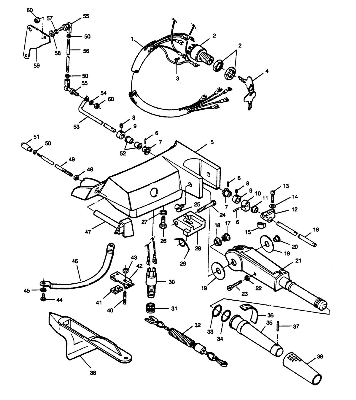 FORCE FORCE 1989 35 H.P. "C" MODELS 5H246 TILLER HANDLE KIT