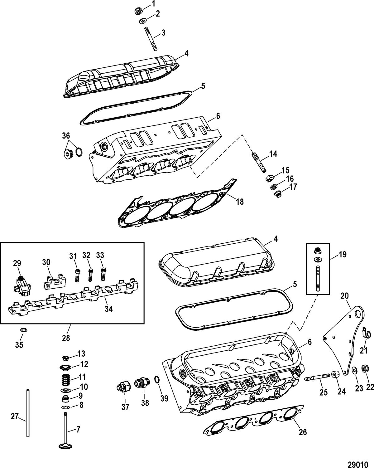 RACE STERNDRIVE 850 SCI Engine Components(Cylinder Head)