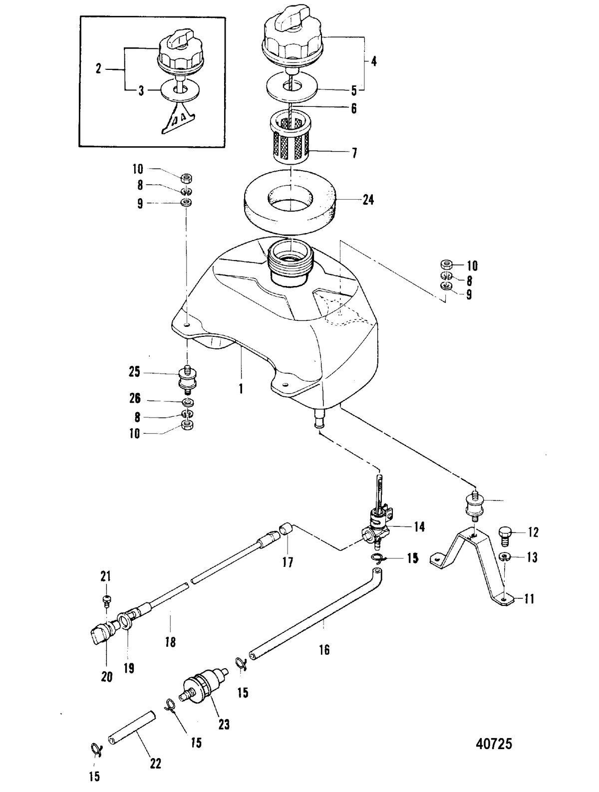 MERCURY 4/5 HP FUEL TANK(4 HORSEPOWER)