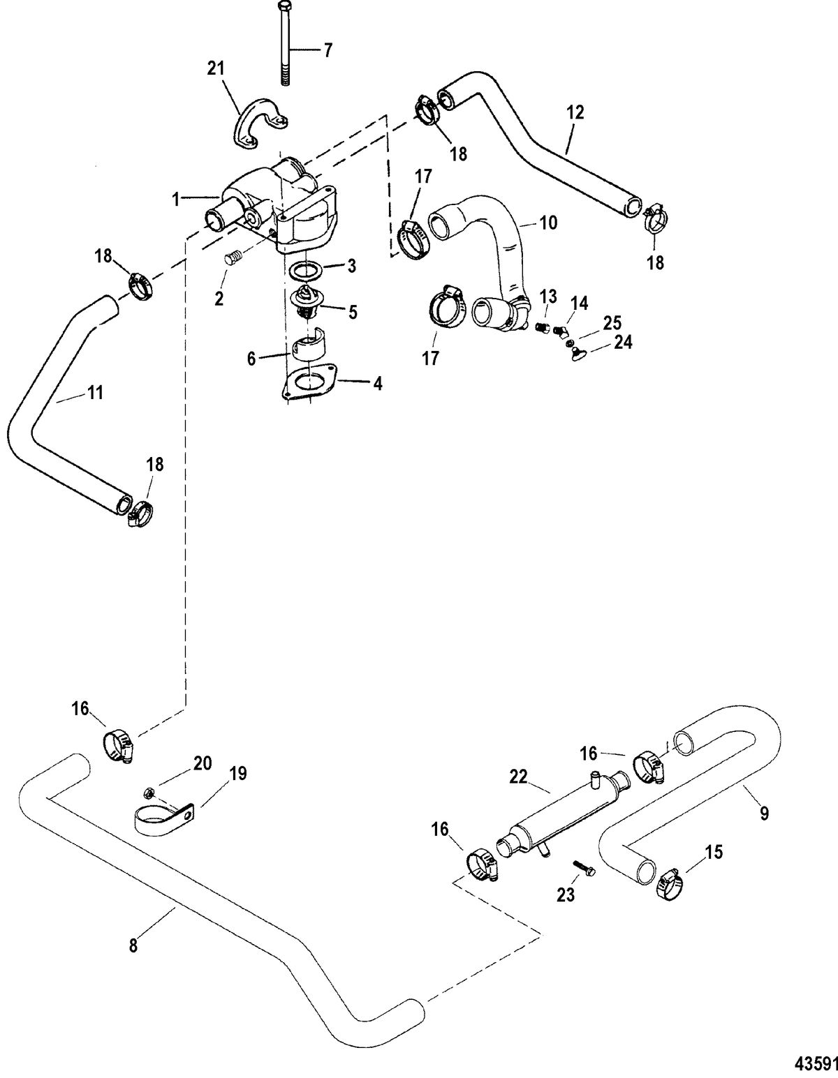 MERCRUISER 4.3L ALPHA 4V Standard Cooling System