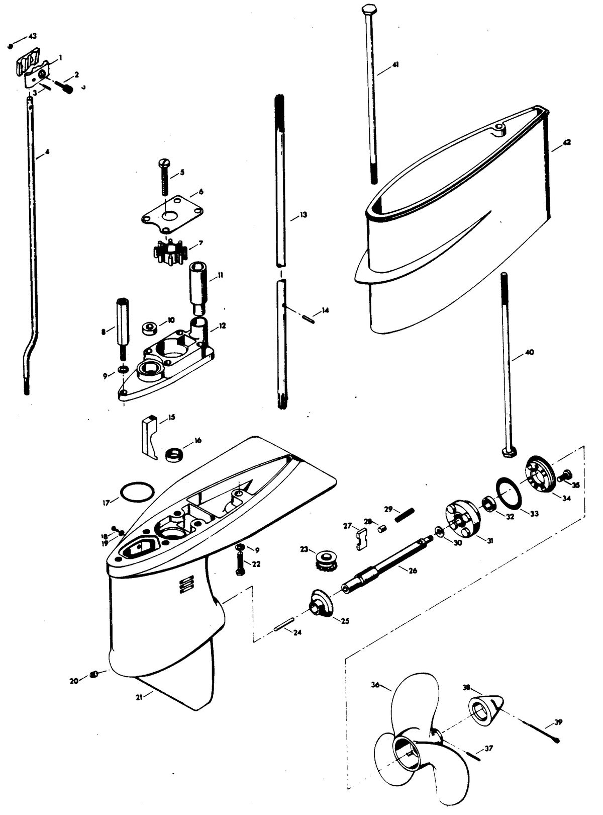 CHRYSLER 4 H.P. GEAR HOUSING