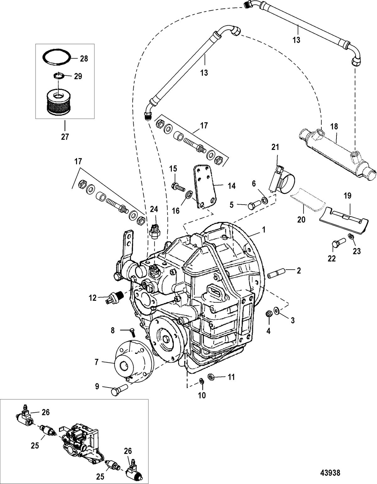 MERCRUISER 5.7/6.2L MPI INBOARD Transmission and Related Parts(Hurth 630/800)