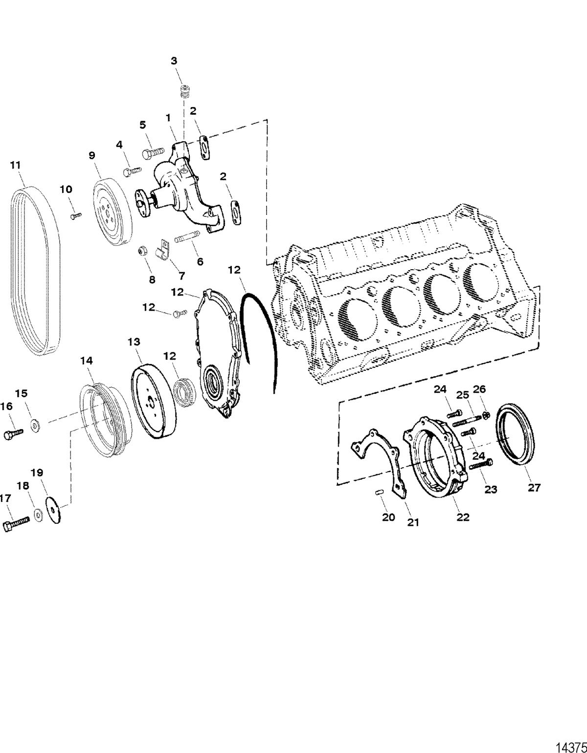 RACE STERNDRIVE SCORPION 377 STERNDRIVE Water Pump And Front Cover