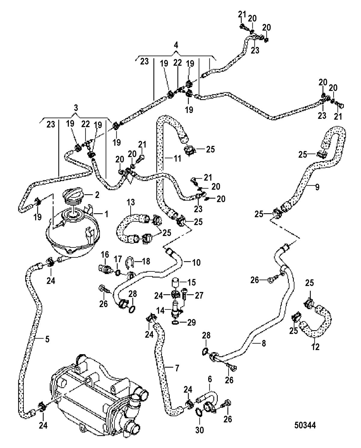 MERCRUISER VW TDI 4.2L COOLING HOSES