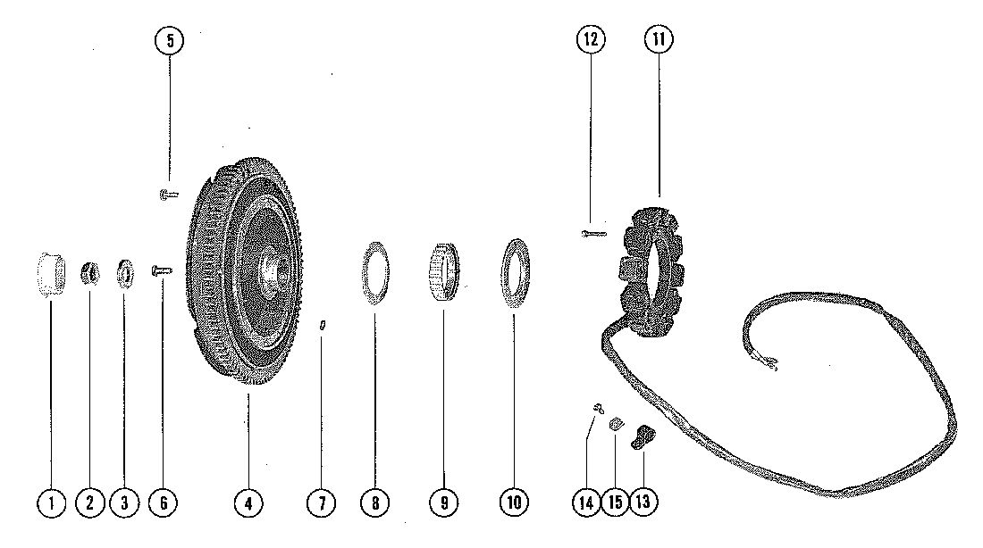 MERCURY MERC 140 FLYWHEEL ASSEMBLY AND STATOR