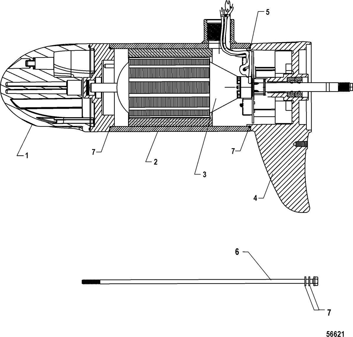 TROLLING MOTOR MOTORGUIDE XI5 Lower Unit Assembly(FW105 - Variable Sonar)(8M0096759)