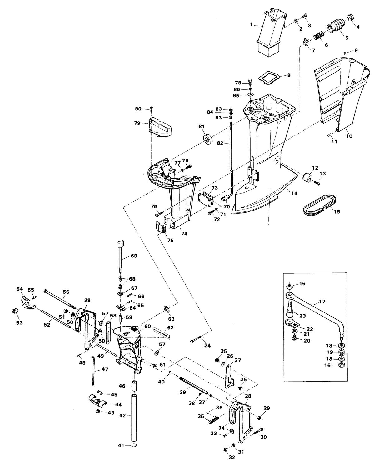 CHRYSLER 75 H.P. MOTOR LEG 756H2H, 756B2H MODELS