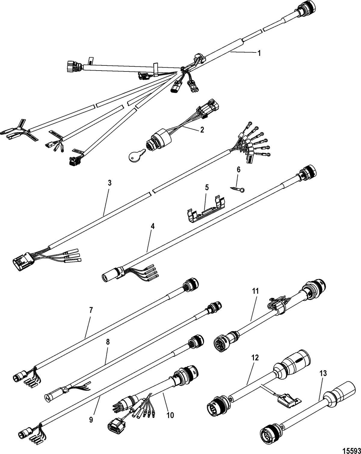 ACCESSORIES ELECTRICAL COMPONENTS AND HARNESSES Harness Adapter/Key Switch Kit(896537K02 Thru K29)