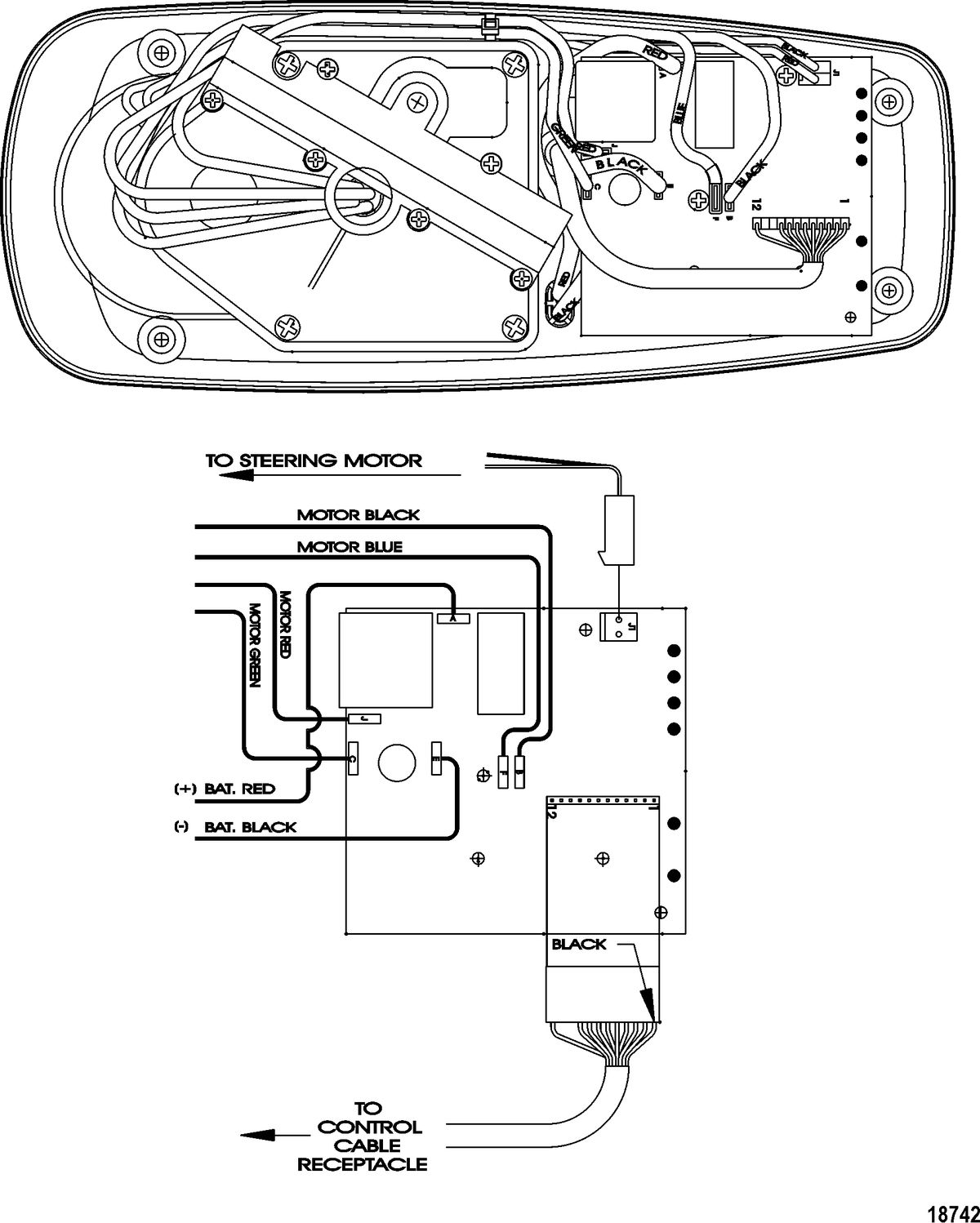 TROLLING MOTOR MOTORGUIDE LAZER II SERIES Wire Diagram(Model L43ES / AG43ES) (12 Volt)