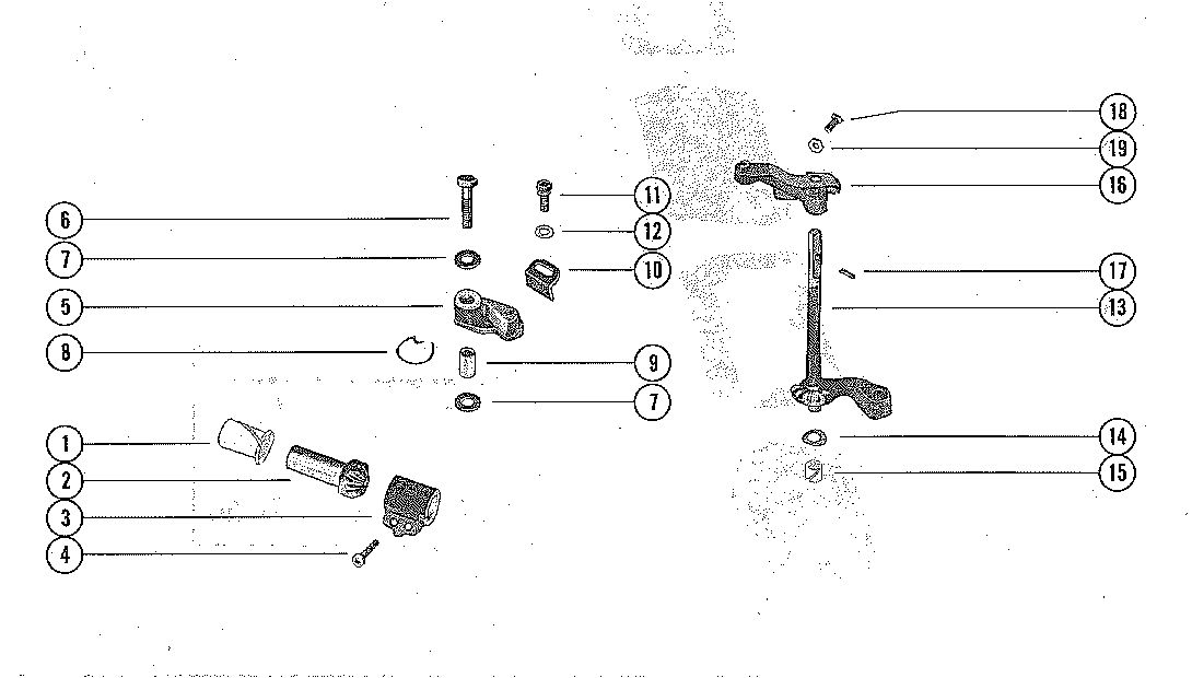 MERCURY MERC 75 THROTTLE CONTROL LINKAGE