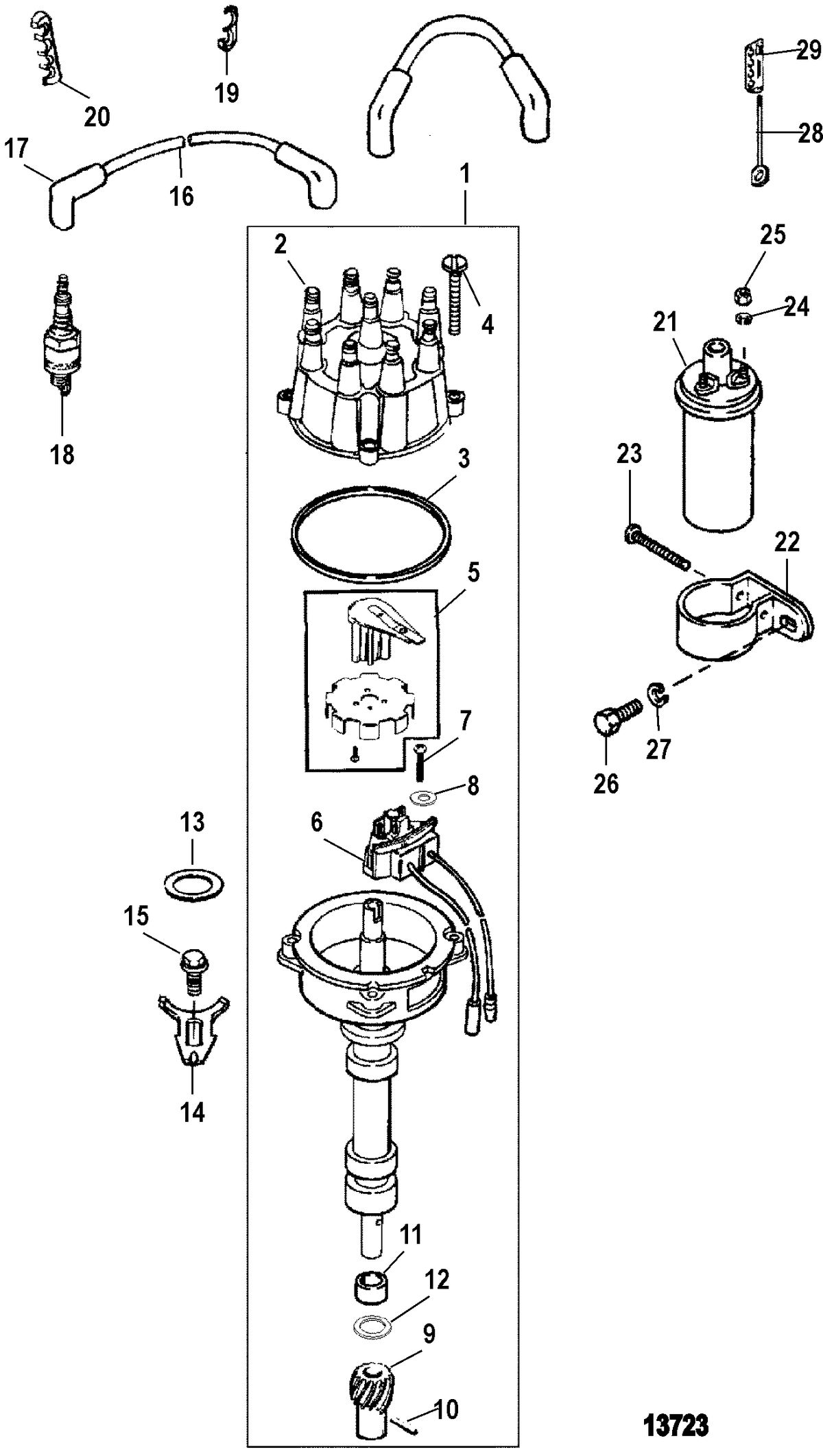 MERCRUISER 350 MAG MPI TOURN SKI (GEN +) Distributor And Ignition Components(SN-0L304600 And Up)
