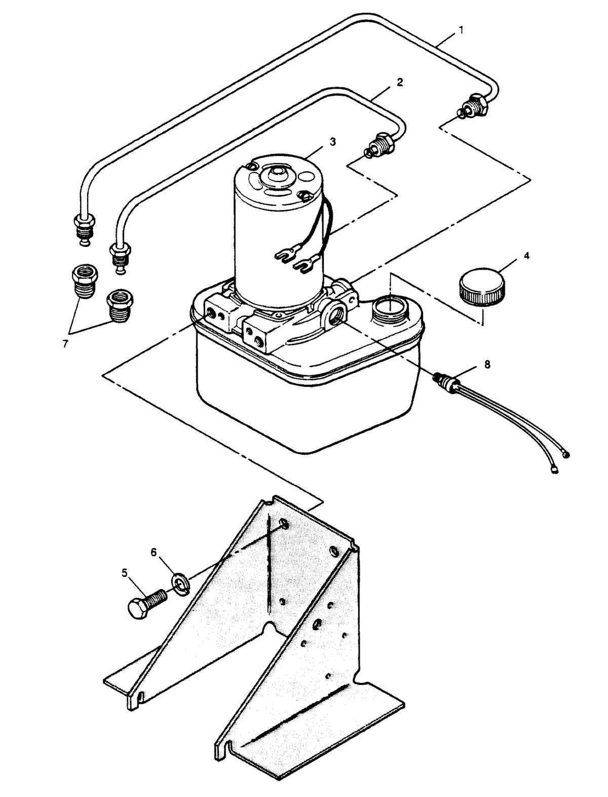 FORCE FORCE 1989 85 H.P. "A" MODEL L-DRIVE TRIM PUMP AND LINES