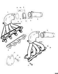 RACE STERNDRIVE 575 SCI Exhaust Header(Design I) 90 Deg, 1 Inch Water Outlet