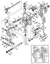 FORCE 70 H.P. SWIVEL BRACKEET/STERN BRACKETS (MANUAL TILT)