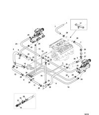 MERCRUISER 5.0L,350 MAG,MX 6.2L MPI STERNDRIVE Standard Cooling System (ALPHA)(Single and 3 Point Drain)