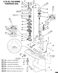 MERCURY/MARINER 135/150/175/200 XR6 MAGNUM III 105-140 JET Gear Housing(Driveshaft-Counter-S/N-0G438000 & Up)